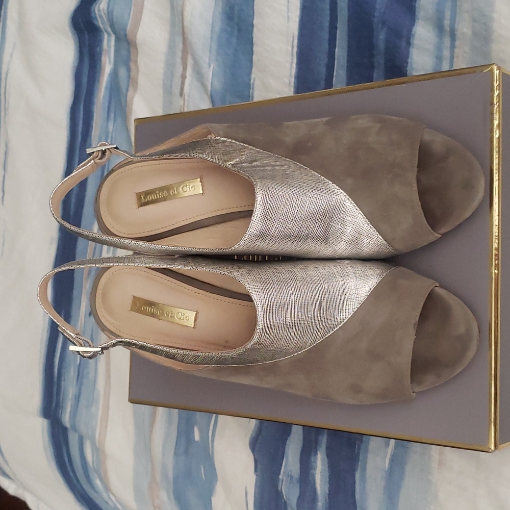 Louise et Cie Keall Slingback Sandal, Silver/Gray, Size 9.5